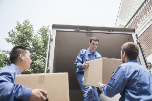 Hounslow storage facility with moving boxes